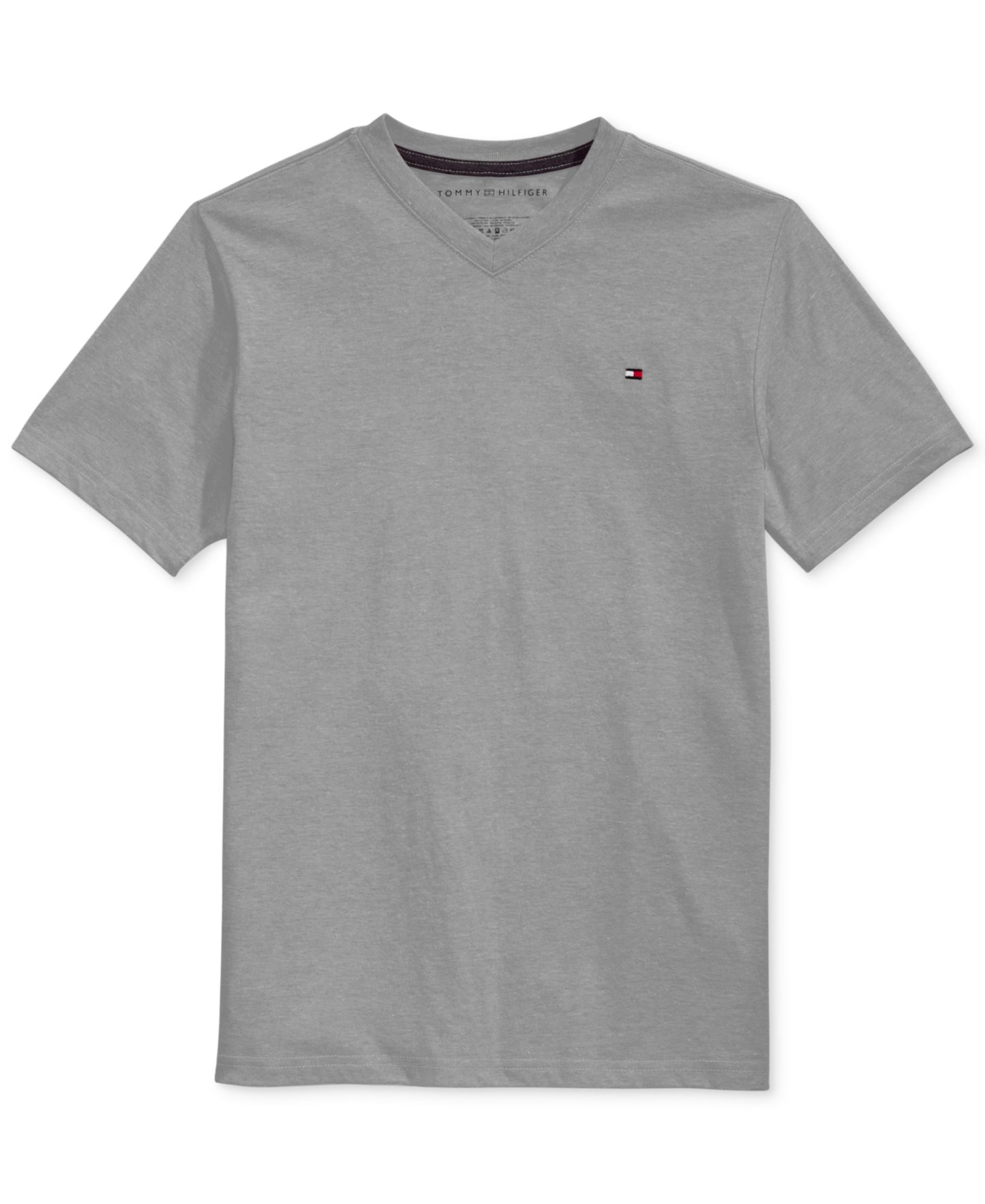 Tommy Hilfiger Kid's Tommy CVC V Neck Tee Gray Size L