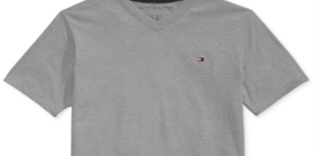 Tommy Hilfiger Kid's Tommy CVC V Neck Tee Gray Size L