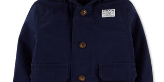 Carter's Baby Boy's Button Front Hooded Jacket Blue Size 6MOS