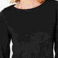 Karen Scott Women's Solid Long Sleeve Crew Neck T-Shirt Top Black Size Petite X-Large