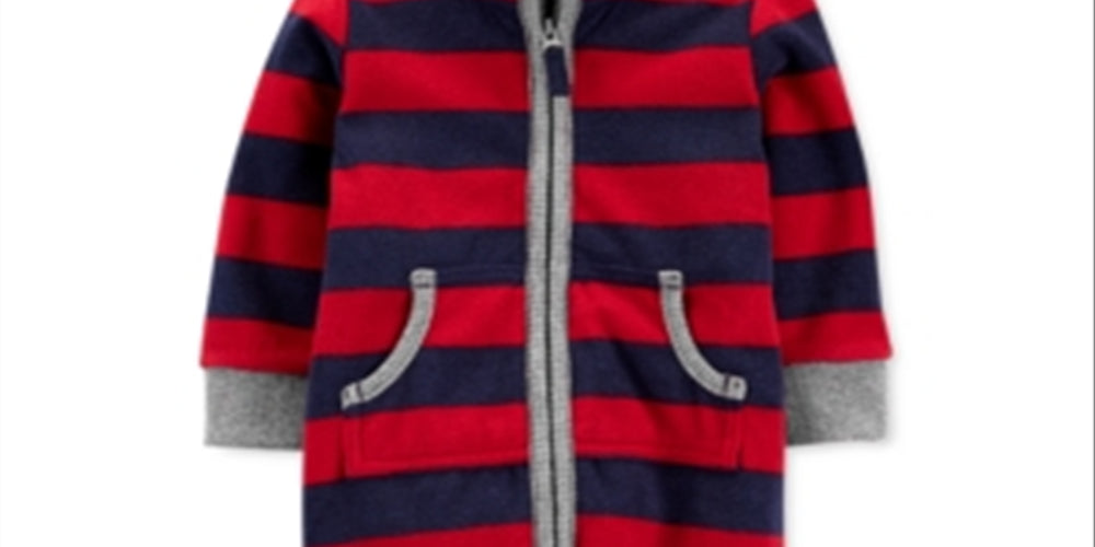 Carter's Baby Boy's Striped Fleece Coverall Red Size 6MOS