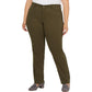 Charter Club Women's Plus Corduroy High Rise Straight Leg Jeans Brown Size 14W