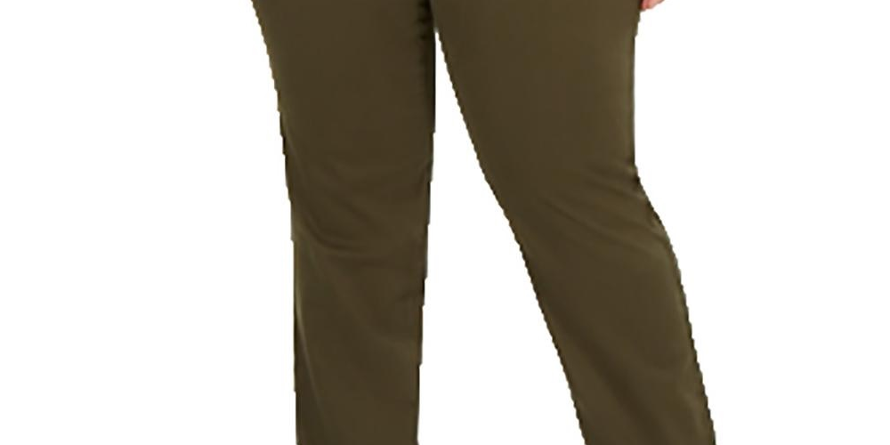 Charter Club Women's Plus Corduroy High Rise Straight Leg Jeans Brown Size 14W