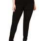 Style & Co Women's Plus Printed Mid Rise Leggings Black Size 14W