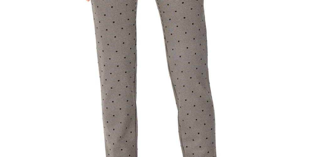 Charter Club Women's Dot Print Pull On Pants Black Size 12