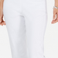 JM Collection Women's Cropped Zipper Trim Pants  White Size Petite Large