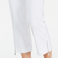 JM Collection Women's Cropped Zipper Trim Pants  White Size Petite Large