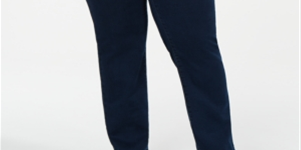 Charter Club Women's Plus Straight Leg Pull on Jeans Navy Size 28 W
