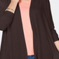 Karen Scott Women's Draped Open Front Cardigan Brown Size XX-Large