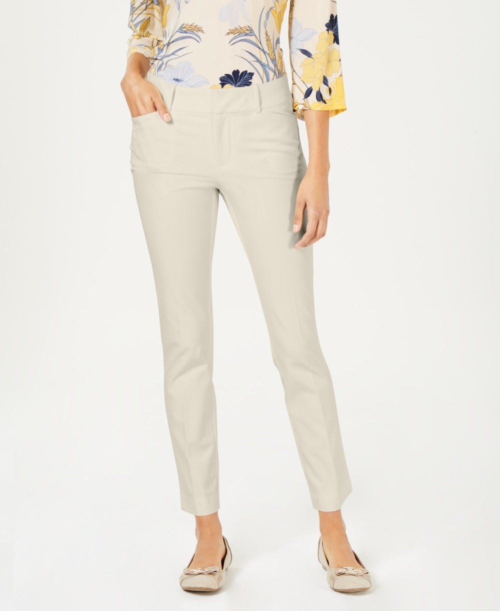 Charter Club Women's Solid Newport Slim Leg Pants  Lt Beige Size 6P
