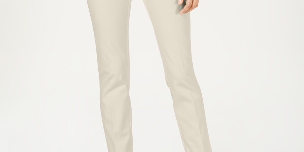 Charter Club Women's Solid Newport Slim Leg Pants  Lt Beige Size 6P