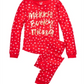 Max & Olivia Big Girl's 2 Pc Merry Everything Pajama Set Red Size M