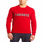 Lacoste Men's Croco Magic Embroidery Wool Blend Sweater Red Size -3/S