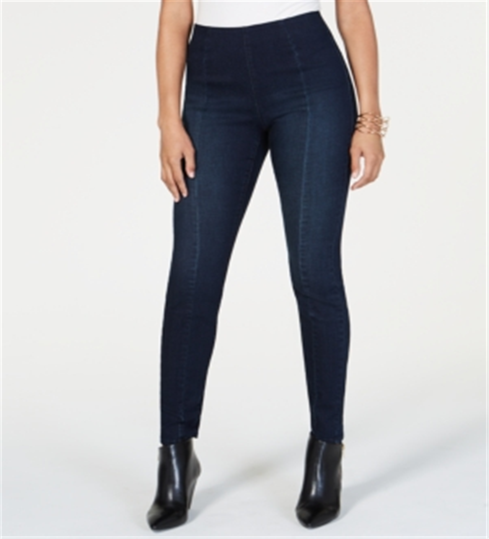 INC International Concepts Women's Pull On Skinny Jeans Blue 16 Petite