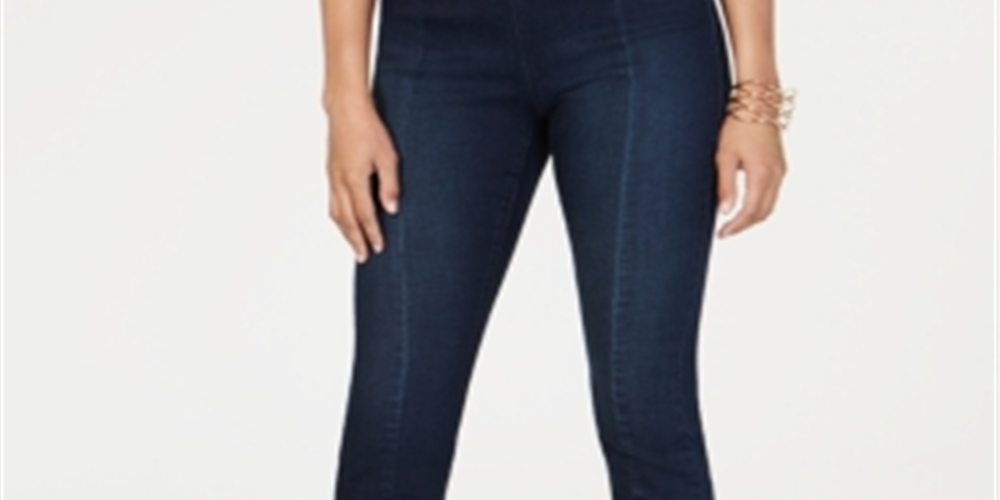 INC International Concepts Women's Pull On Skinny Jeans Blue 16 Petite