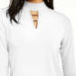 Thalia Sodi Women's Hardware Trim Mock Neck Top  White Size Medium