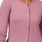 Karen Scott Women's Crew Neck Cardigan Rose Pink Size -Petite S/M
