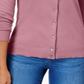 Karen Scott Women's Crew Neck Cardigan Rose Pink Size -Petite S/M