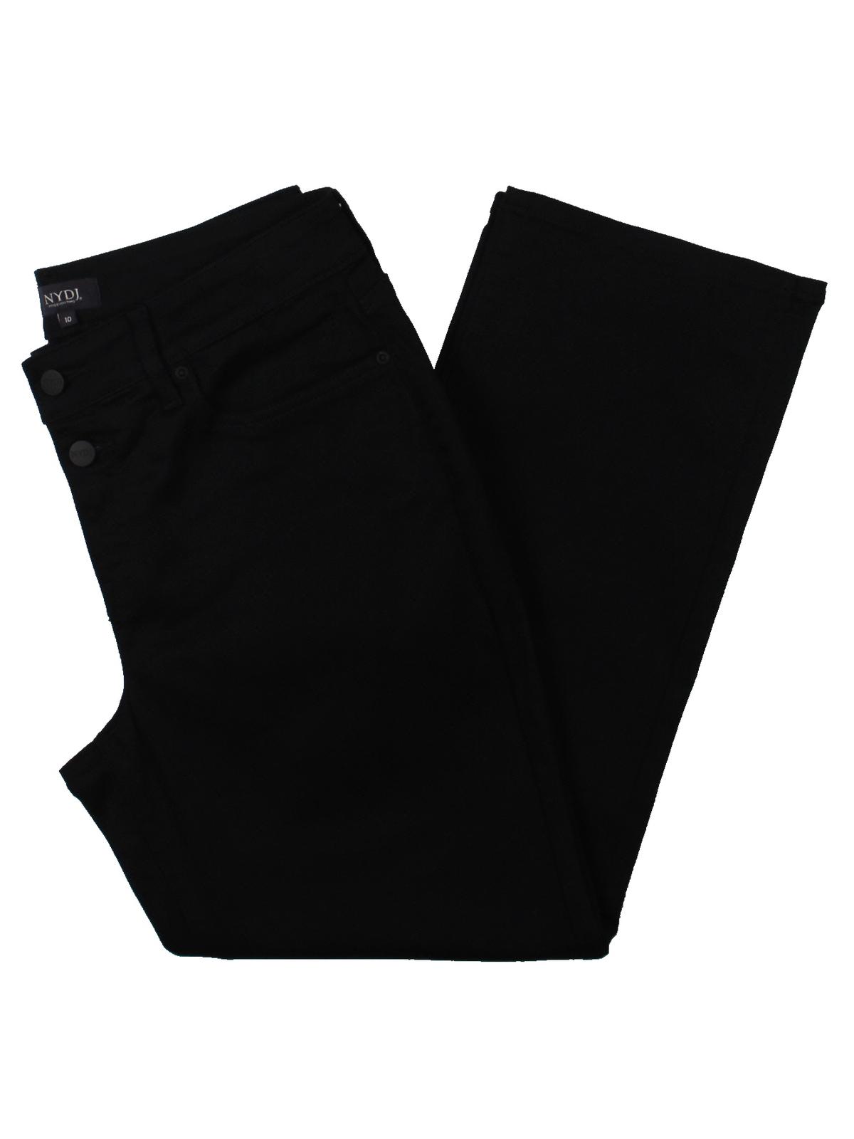 NYDJ Women's Marilyn Mock Fly Skinny Ankle Jeans Black Size 0