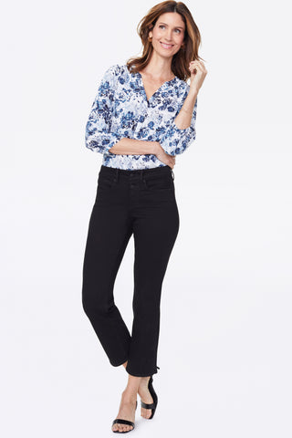 NYDJ Women's Marilyn Mock Fly Skinny Ankle Jeans Black Size 0