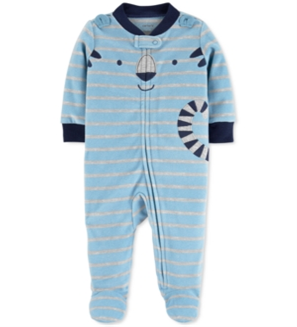 Carter's Baby Boy's Tiger Fleece Sleep 'N' Play Footed Coveralls Blue Size 9MOS
