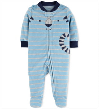 Carter's Baby Boy's Tiger Fleece Sleep 'N' Play Footed Coveralls Blue Size 9MOS