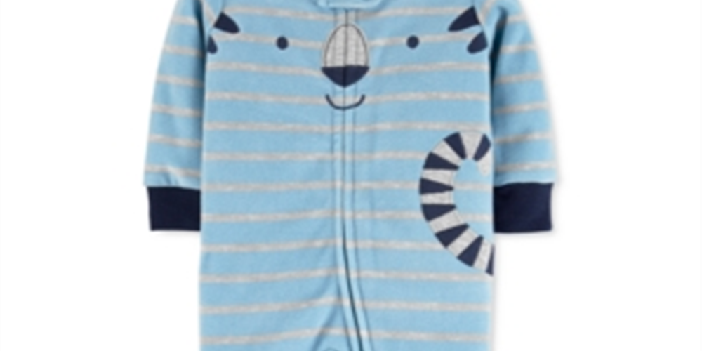 Carter's Baby Boy's Tiger Fleece Sleep 'N' Play Footed Coveralls Blue Size 9MOS