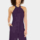 Julia jordan Women's Twist-Front Halter Jumpsuit Purple Size 12
