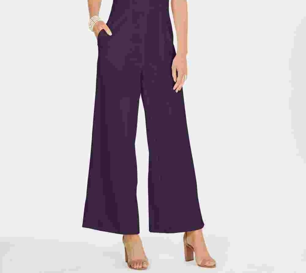 Julia jordan Women's Twist-Front Halter Jumpsuit Purple Size 12