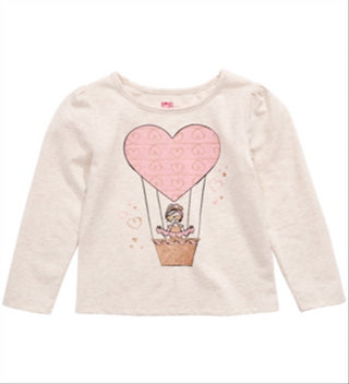 Epic Threads Little Girl's Heart Air Balloon Long Sleeve T-Shirt White Size 5
