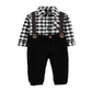 Carter's Boy's Infant Buffalo Check Button up Bodysuit Set Black Size 3MOS