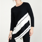 Alfani Women's Striped Asymmetrical Tunic Black Size Petite X-Large