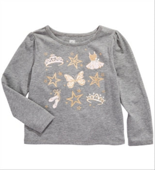 Epic Threads Toddler Girl's Ballet Crown T-Shirt Gray Size 3T