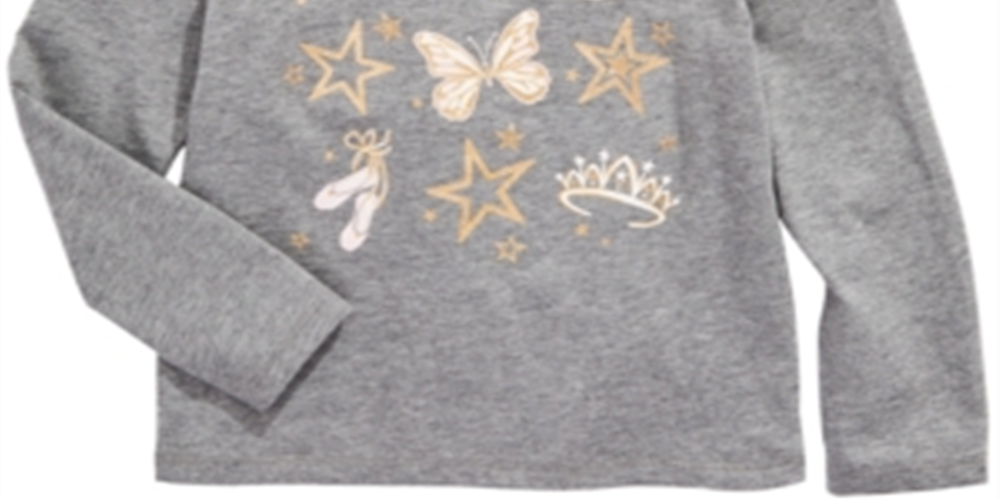 Epic Threads Toddler Girl's Ballet Crown T-Shirt Gray Size 3T
