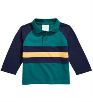 First Impressions Baby Boy's Cotton Colorblocked Polo Shirt Green Size 24MOS