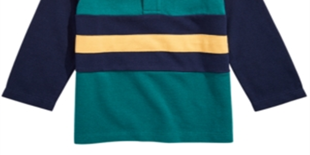 First Impressions Baby Boy's Cotton Colorblocked Polo Shirt Green Size 24MOS