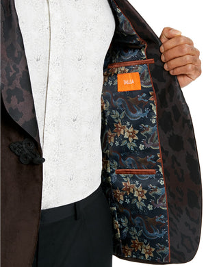 Tallia Men's Velvet Dinner Jacket Brown Size XX-Large