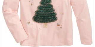Epic Threads Little Girl's Holiday Tree T-Shirt Pink Size 6