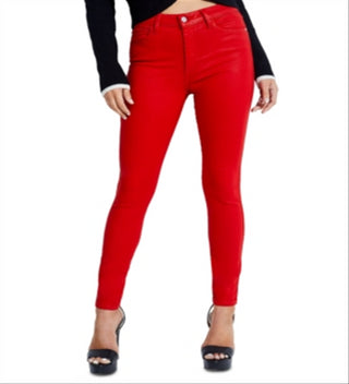 GUESS Women's Coated Skinny Jeans Red Size 25