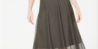 Alfani Women's Pull-on a-Line MIDI Skirt Green Size X-Large