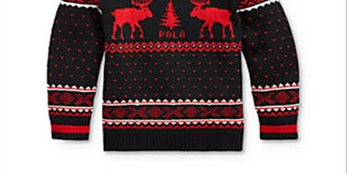Ralph Lauren Little Boy's Reindeer Wool Blend Sweater Black Size 6