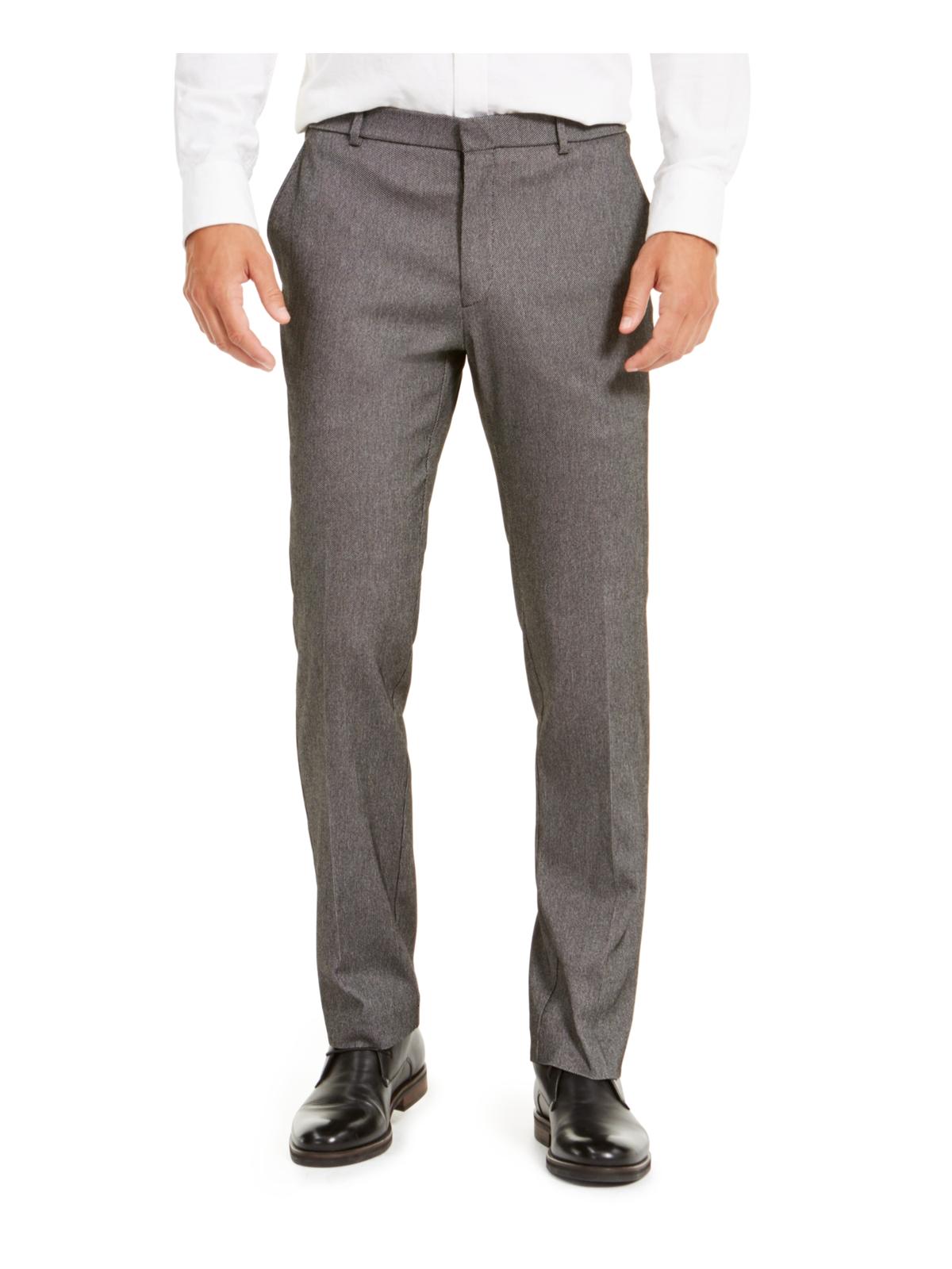 Tommy Hilfiger Men's Stretch Mid Rise Dress Pants Black-White Size 38X30