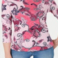 Charter Club Women's Pima Cotton Button Shoulder Print Top Pink Size Petite Small