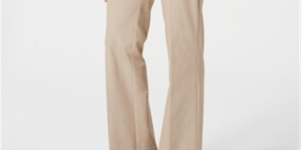 Charter Club Women's Straight Leg Pants Sedona Dust Combo Brown Size 14