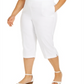 Alfred Dunner Women's Plus Ship Shape Grommet Capris White Size 20W