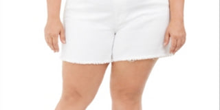 Celebrity Pink Women's Plus High Rise Denim Cutoff Shorts White Size 18W