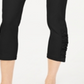 INC International Concepts Women's Ruched Hem Cropped Pants Black Size 8 Petite