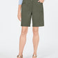 Karen Scott Women's Petite Skimmer Shorts  Green Size 8 P