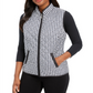 Karen Scott Women's Sport Houndstooth Puffer Vest Black Size X-Small