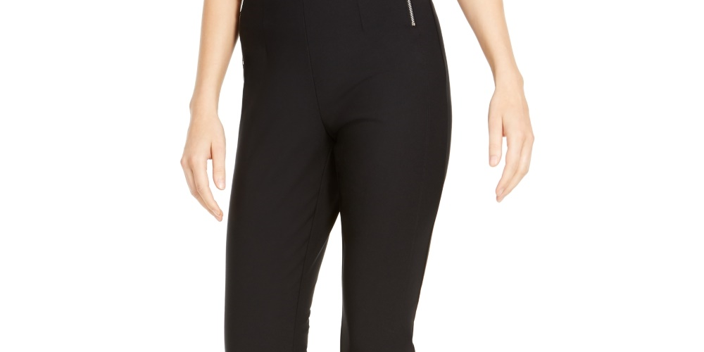 INC International Concepts Women's Side-Zip Skinny Pants Black Size 4 Petite